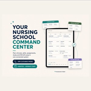 Nursing Student Digital Planner for GoodNotes, Clinicals, Skills Lab and NCLEX Prep