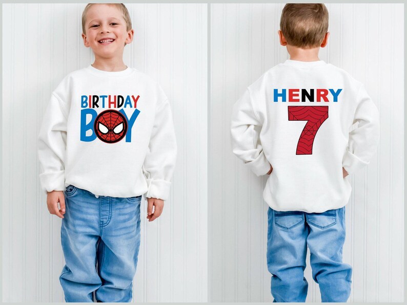 7th 8th 9th Spidey Bday Sweatshirt, Video Game Sweatshirt, Online Game Sweatshirt, Spidey Celebration Sweatshirt, Spidey Gamer Sweatshirt image 2
