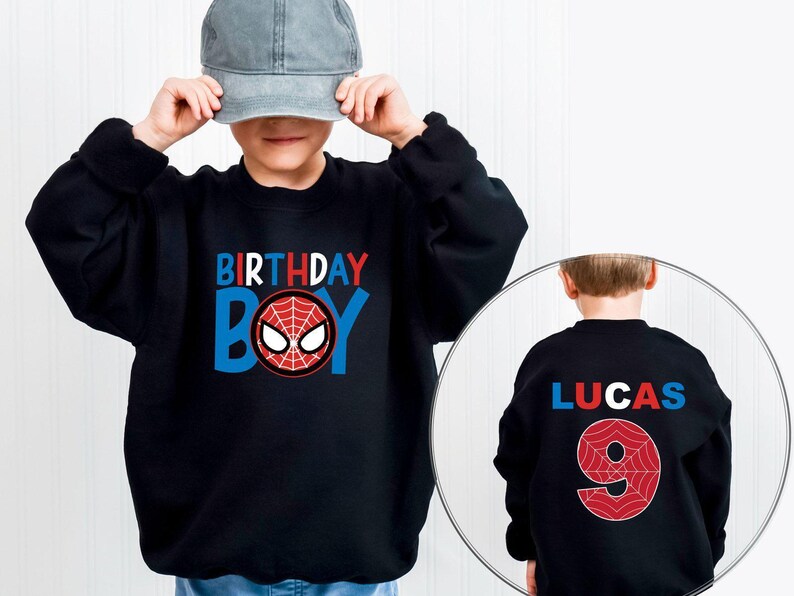 7th 8th 9th Spidey Bday Sweatshirt, Video Game Sweatshirt, Online Game Sweatshirt, Spidey Celebration Sweatshirt, Spidey Gamer Sweatshirt image 3