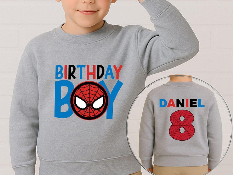7th 8th 9th Spidey Bday Sweatshirt, Video Game Sweatshirt, Online Game Sweatshirt, Spidey Celebration Sweatshirt, Spidey Gamer Sweatshirt image 1