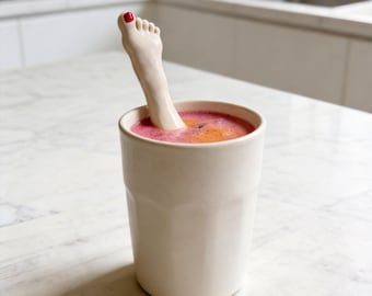 Handmade foot-shaped ceramic straws reusable and eco-friendly a unique gift Mother's Day Gift Ceramic Straws