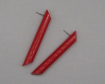 Lucite Red Stick Earrings
