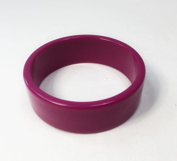 Vintage Lucite Bangle, Raspberry Bangle - image 2