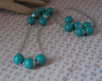 Vintage Turquoise Station Necklace