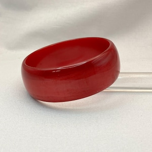 Vintage Best Plastics Lucite Bangle - Red Moonglow