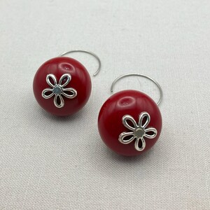 Deep Red Lucite Earrings