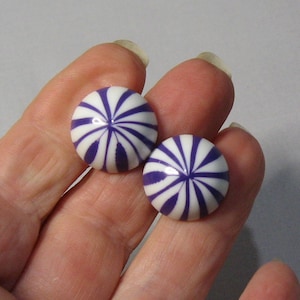 White and Purple Fireworks Post Earrings