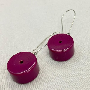 Plum Swirl Lucite Donut Earrings