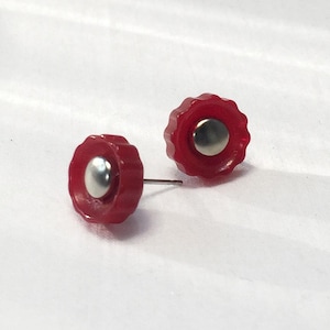 Vintage Red Bakelite Post Earrings