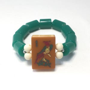 Vintage Bakelite Mah Jong Tile Bracelet, #1 Tile