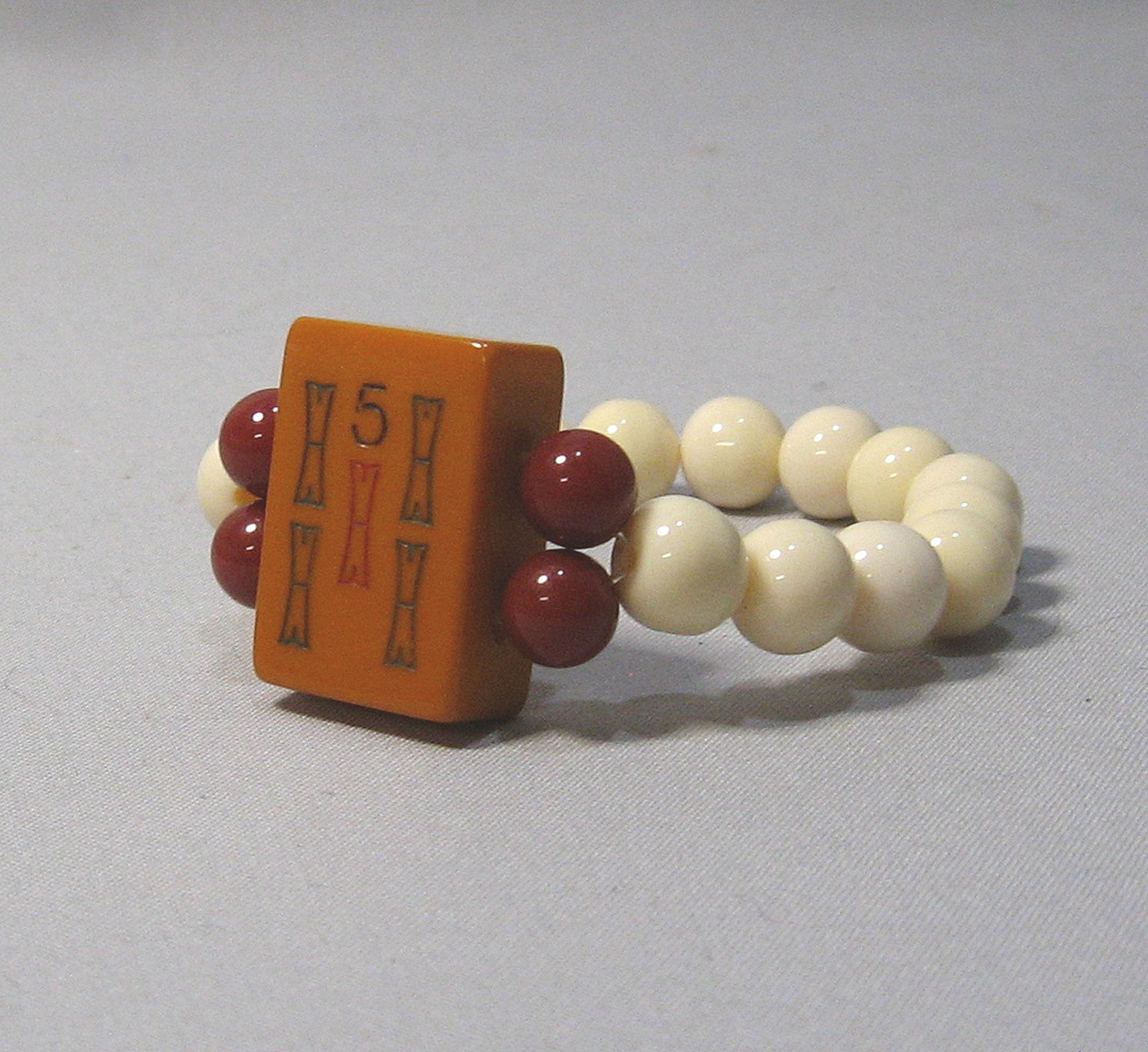 ヴィンテージ ベークライト 麻雀牌ブレスレット - 竹 #5 - Etsy 日本