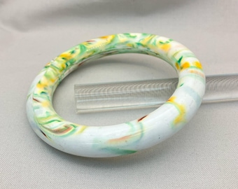 クリーミーなマーブルルーサイトバングル - Etsy 日本