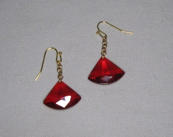Red Faceted Lucite Dangles