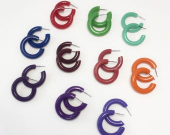 Lucite Hoop Earrings, Hazel Style Hoops