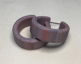 Lavender Matte Marbled Lucite Hoop Earrings