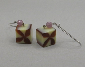 Lucite Cube Earrings