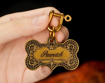 Targhetta identificativa personalizzata in ottone stile vintage per animali domestici, targhetta personalizzata per cani e gatti
