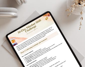 30 Day Mindset Shift Challenge Workbook | Printable Self-Growth Journal | Instant Download | Motivation & Mindfulness Planner