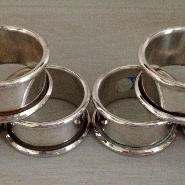 Vintage FB Rogers Silver Co Silverplate Napkin Holders Set of Six Original Box Silver Napkin Rings