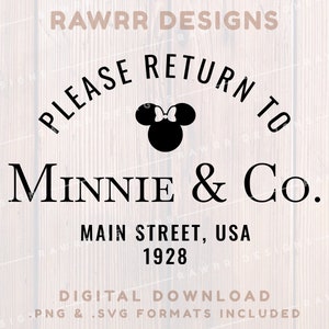 Minnie Co / Por favor regrese a / Camisa personalizada / SVG PNG / Cricut Silhouette Cut File