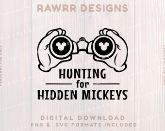Hunting for Hidden Mickeys | Digital Download | SVG PNG | Cricut Silhouette Cut File