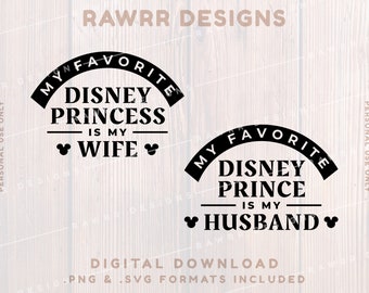 Favorite Princess | Favorite Prince | Favorite Villain | Couples Matching Shirts | Digital Download | SVG PNG | Cricut Silhouette Cut File