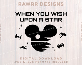When You Wish Upon A Star | SVG PNG | Cricut Silhouette Cut File