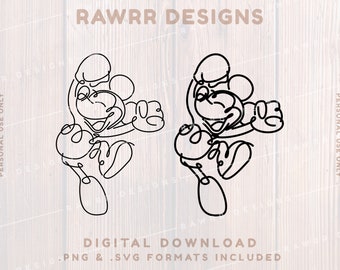 Mickey Doodle Sketch | Custom Shirt | SVG PNG | Cricut Silhouette Cut File