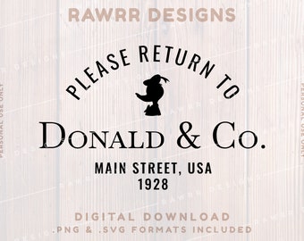 Donald Co | Please Return To | Custom Shirt | SVG PNG | Cricut Silhouette Cut File