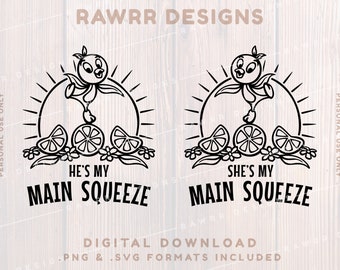 My Main Squeeze | Orange Bird | Couples Matching Shirts | Digital Download | SVG PNG | Cricut Silhouette Cut File