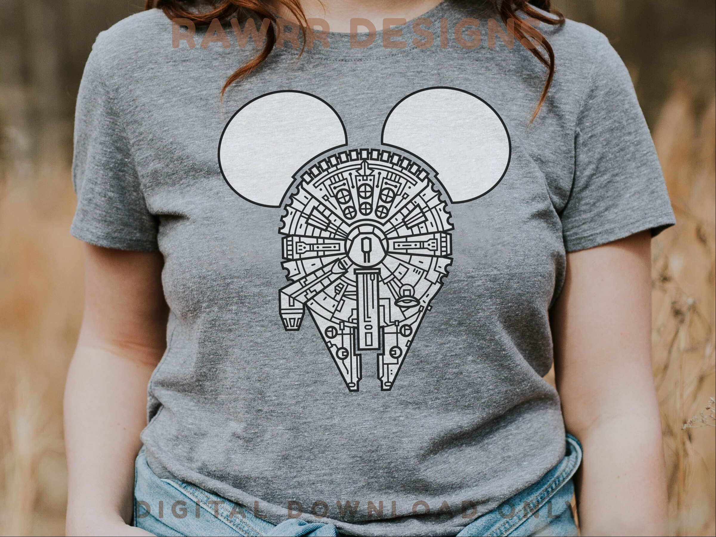 Millennium Falcon Mickey SVG PNG Cricut Silhouette Cut File Etsy