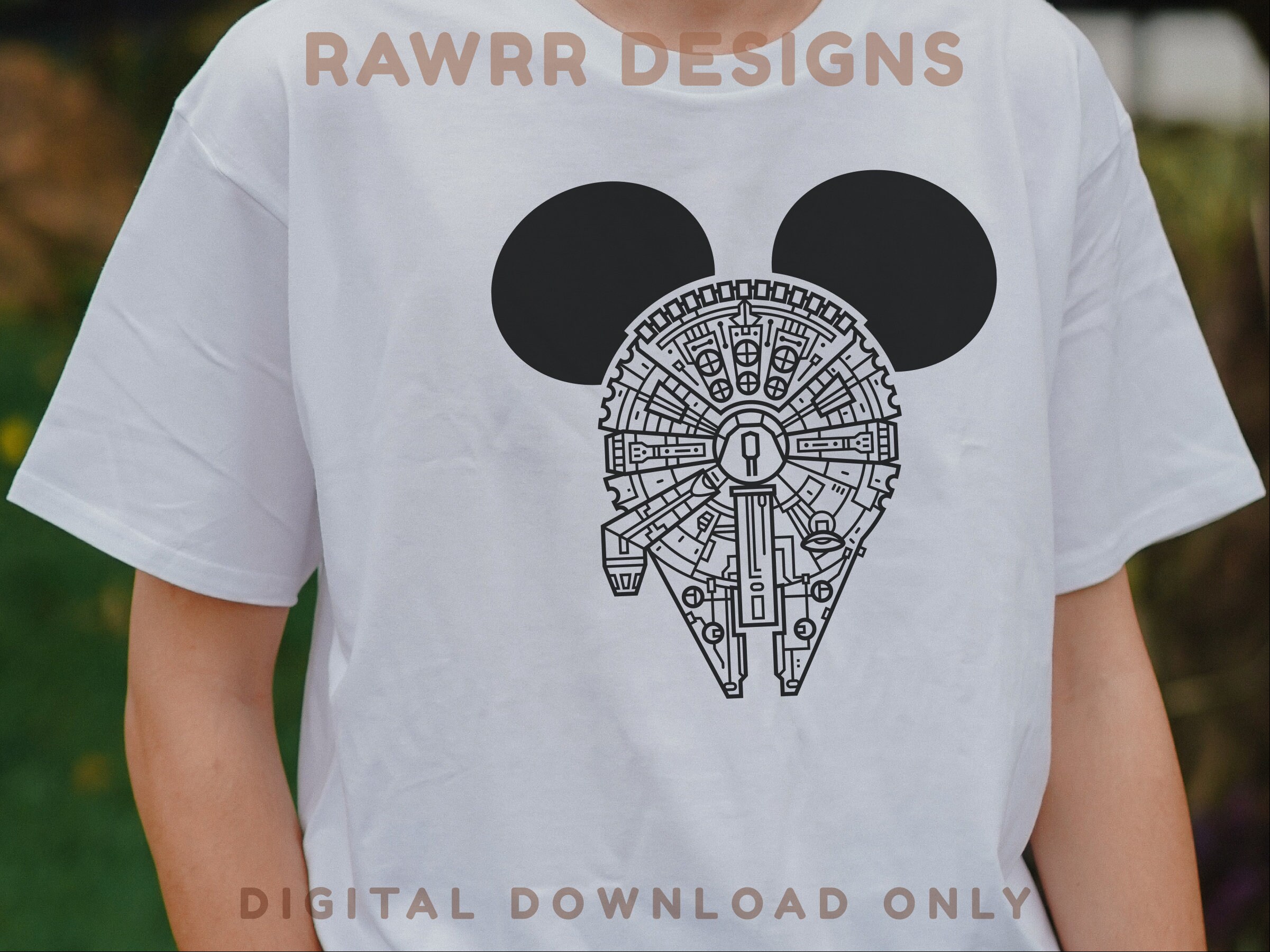 Millennium Falcon Mickey SVG PNG Cricut Silhouette Cut File Etsy
