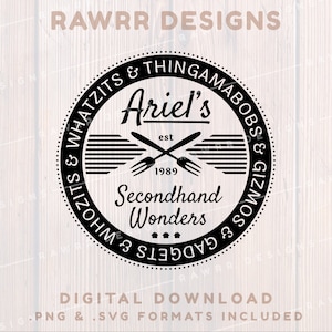 Les merveilles d'occasion d'Ariel | Petite Sirène | Chemise personnalisée | SVGPNG | Fichier de coupe Cricut Silhouette