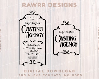 Puerta de la agencia de casting / SVG PNG / Archivo de corte de silueta de Cricut