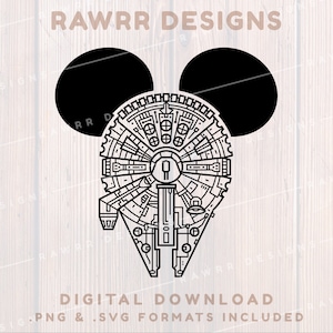 Millennium Falcon Mickey | SVG PNG | Cricut Silhouette Cut File