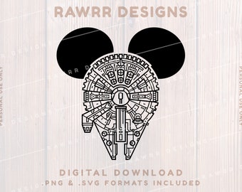 Millennium Falcon Mickey | SVG PNG | Cricut Silhouette Cut File