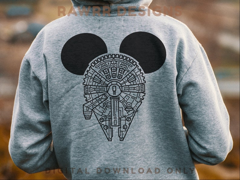 Millennium Falcon Mickey SVG PNG Cricut Silhouette Cut File Etsy