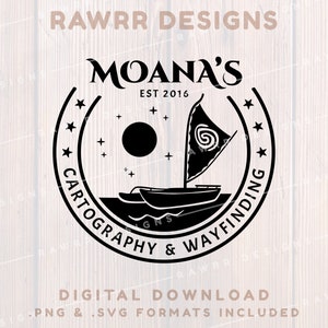 Cartographie et orientation de Moana | Vaiana | Chemise personnalisée | SVGPNG | Fichier de coupe Cricut Silhouette