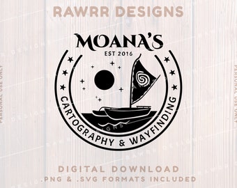 Moana's Cartography & Wayfinding | Moana | Custom Shirt | SVG PNG | Cricut Silhouette Cut File