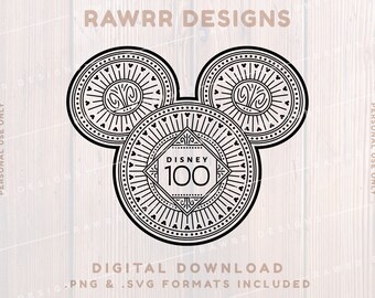 Art Deco Mouse Ears | 100th Anniversary | SVG PNG | Cricut Silhouette Cut File