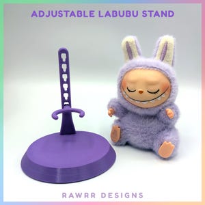 Labubu Figurine Display Stand: 6 Heights, 22 Colors, Customizable | Fits All Labubus (Have A Seat, Exciting Macaron, Big Into Energy)