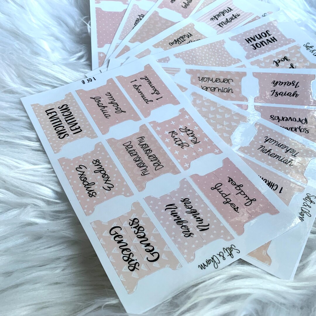 Bible Tabs Laminated Bible Tabs With Adhesive Books of the Bible Tabs ...