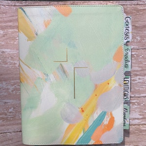 The Jesus Bible ESV Bible PERSONALIZE Bible,The Jesus Bible Artist Edition, Laminated Tabs,  Leather Soft, Teal, Gift Bible