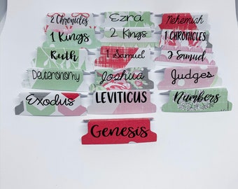 Mint & Berry Bible Tabs with Laminating Stickers- Double Sided and Laminated with Adhesive