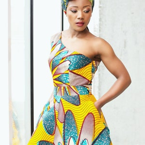 one shoulder ankara dress One Shoulder Ankara Dress