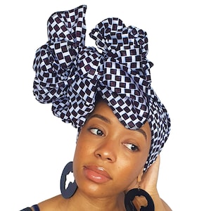 Gift ideas/ African print head wrap/ head dress / turban/ ankara headwrap / wax print head tie / ankara headscarf /  african headtie - TANU
