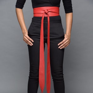GESCHENK SETS - Roter Leder Wickelgürtel, Roter Leder Geldbeutel, Headwrap, machen es zu einer besonderen Geschenkverpackung - Gitas Portal