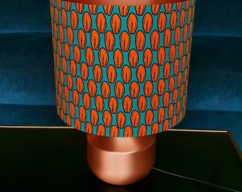 Mothers day gift, home decor, handmade pendant drum lampshade, ceiling or lamp base lampshade 20cm 25cm 30cm 40cm 70cm - Orange and Blue