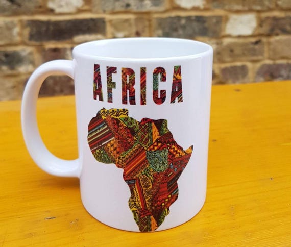 Mugs African Print Mugs Cups Ankara Gifts Gifts for Her Gifts for Him Unique Gifts Christmas Gifts Africa Map by Gitas Portal Etsy UK