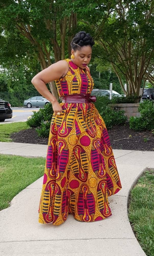 Ankara maxi dress/ african print maxi dress/ long african | Etsy